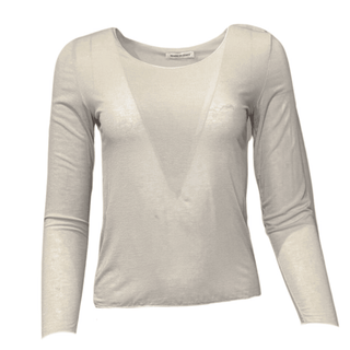 Cashmere Basic Long Sleeve Top - Cream