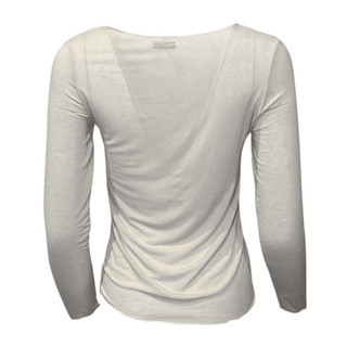 Cashmere Basic Long Sleeve Top - Cream