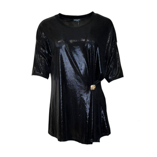 Alice - Top- Wet Look- Black