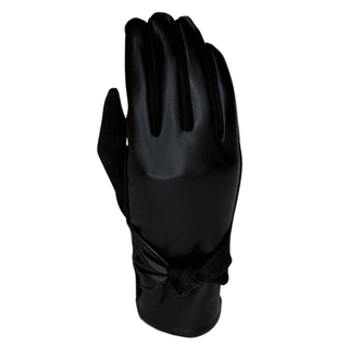 Black -Faux Leather-Gloves