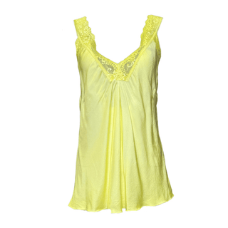 Satin Cami with lace neckline - yellow-ww.neola.ie