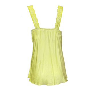 Satin Cami with lace neckline - yellow-ww.neola.ie