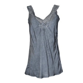 Satin Cami with lace neckline -  grey-www.neola.ie