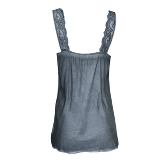 Satin Cami with lace neckline -  grey-www.neola.ie