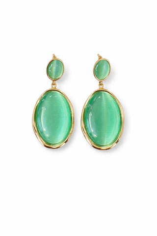 Sage Oval Drop Earrings