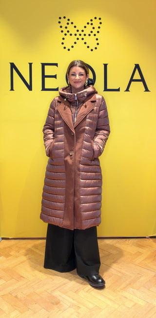 Hunter-Puff Long Jacket-Burnt Orange/Brown