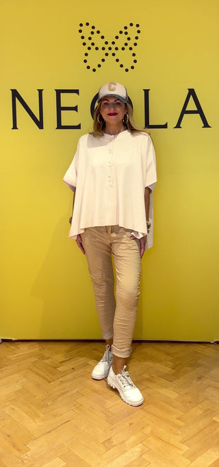 Noble Button Loose Knit - Cream