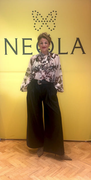 Amy - Faux Leather Trousers Black