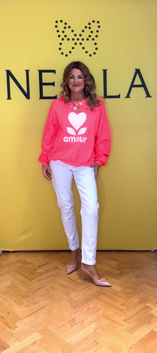 Amour Sweatshirt - Coral/Pink Fluoro