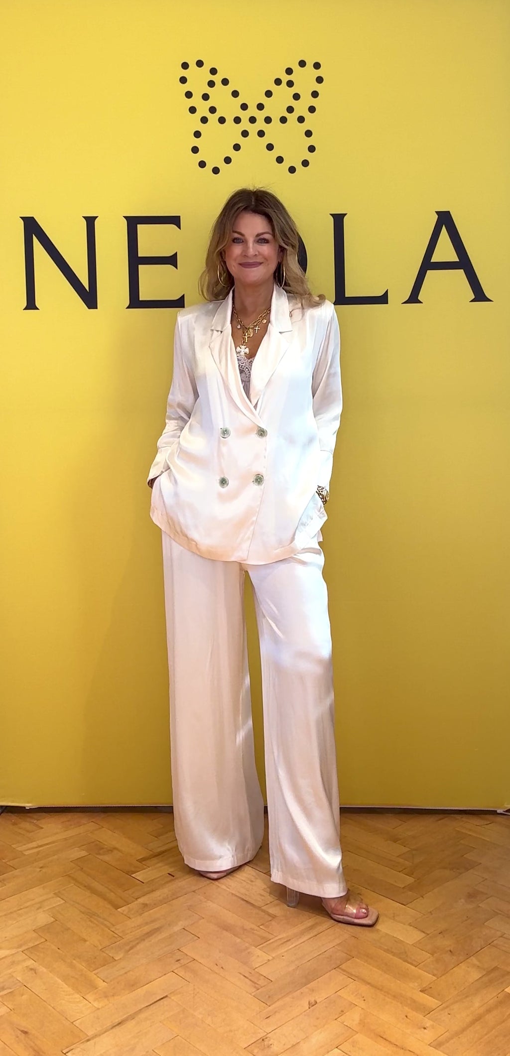 Wendy Satin Suit - Cream