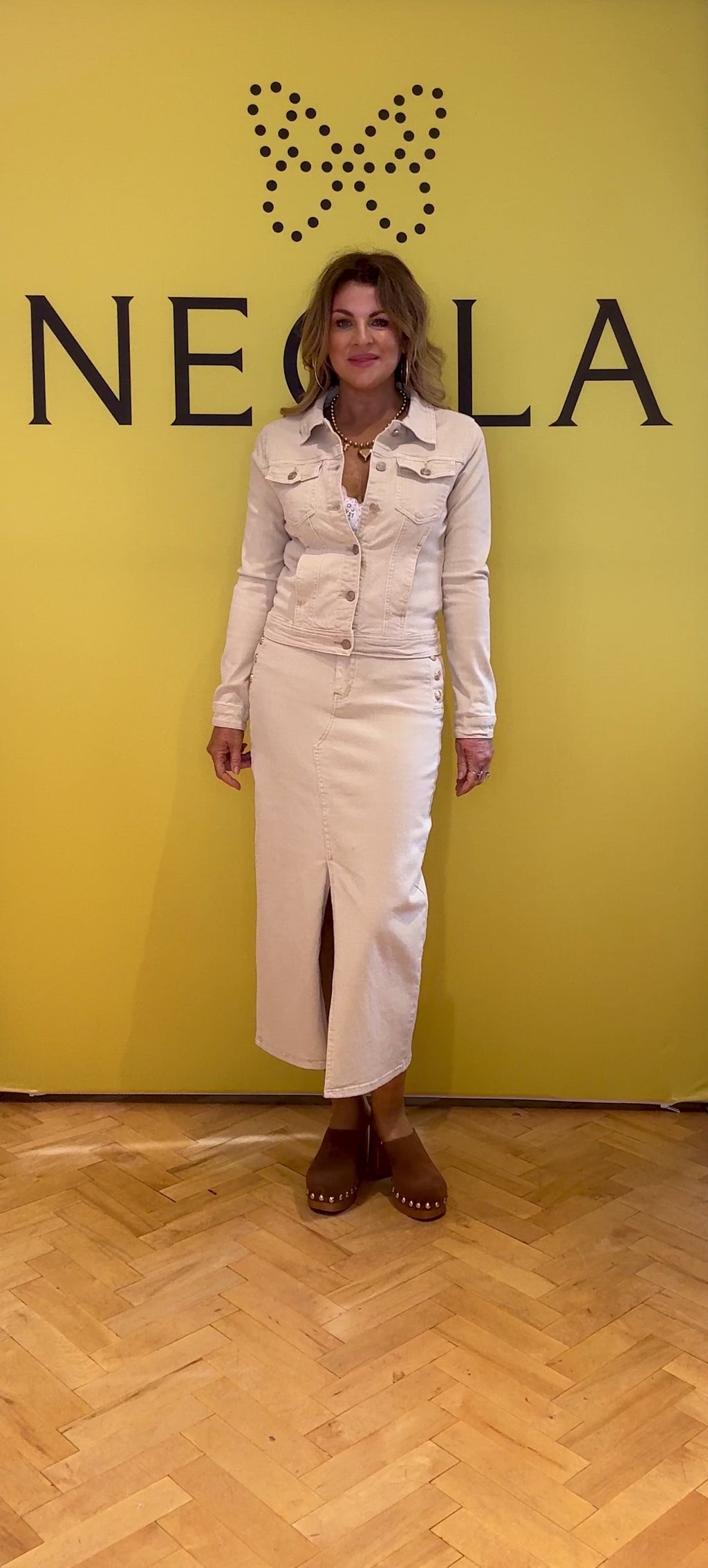 Sabrina Denim Jacket - Cream Beige