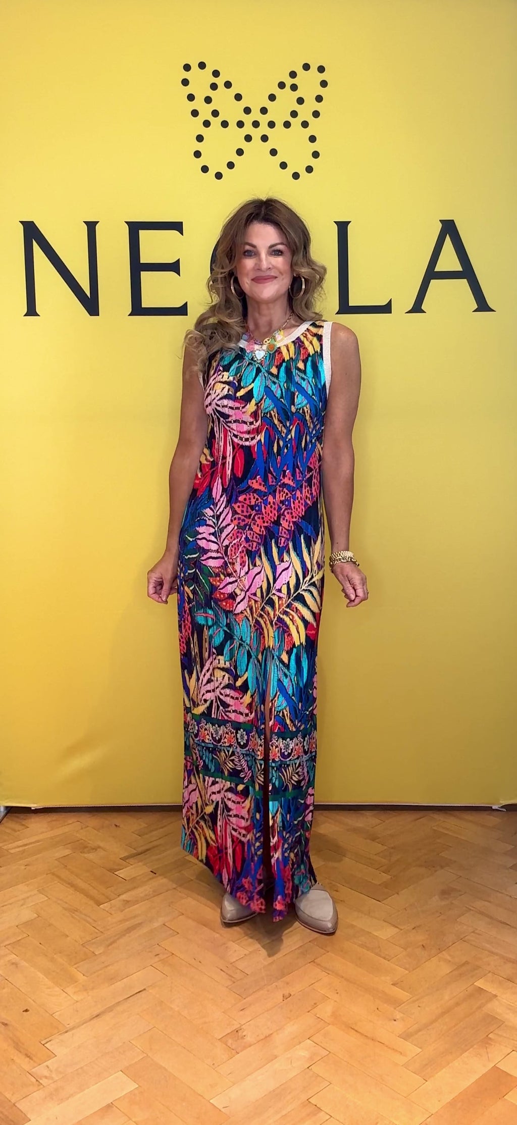 Pennylane Sleeveless Dress with Split - Multi