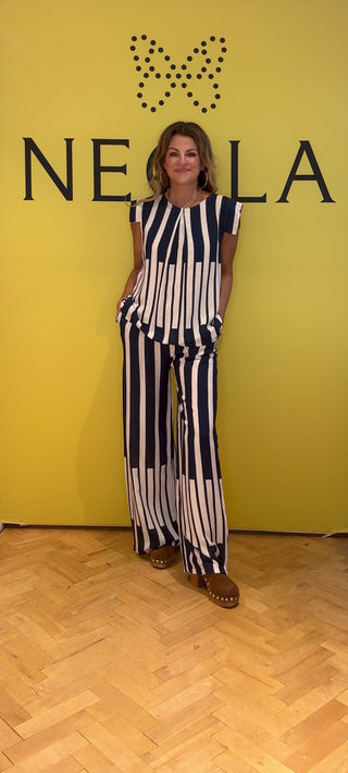 Alfa 2 piece Co-ord - Navy/Cream