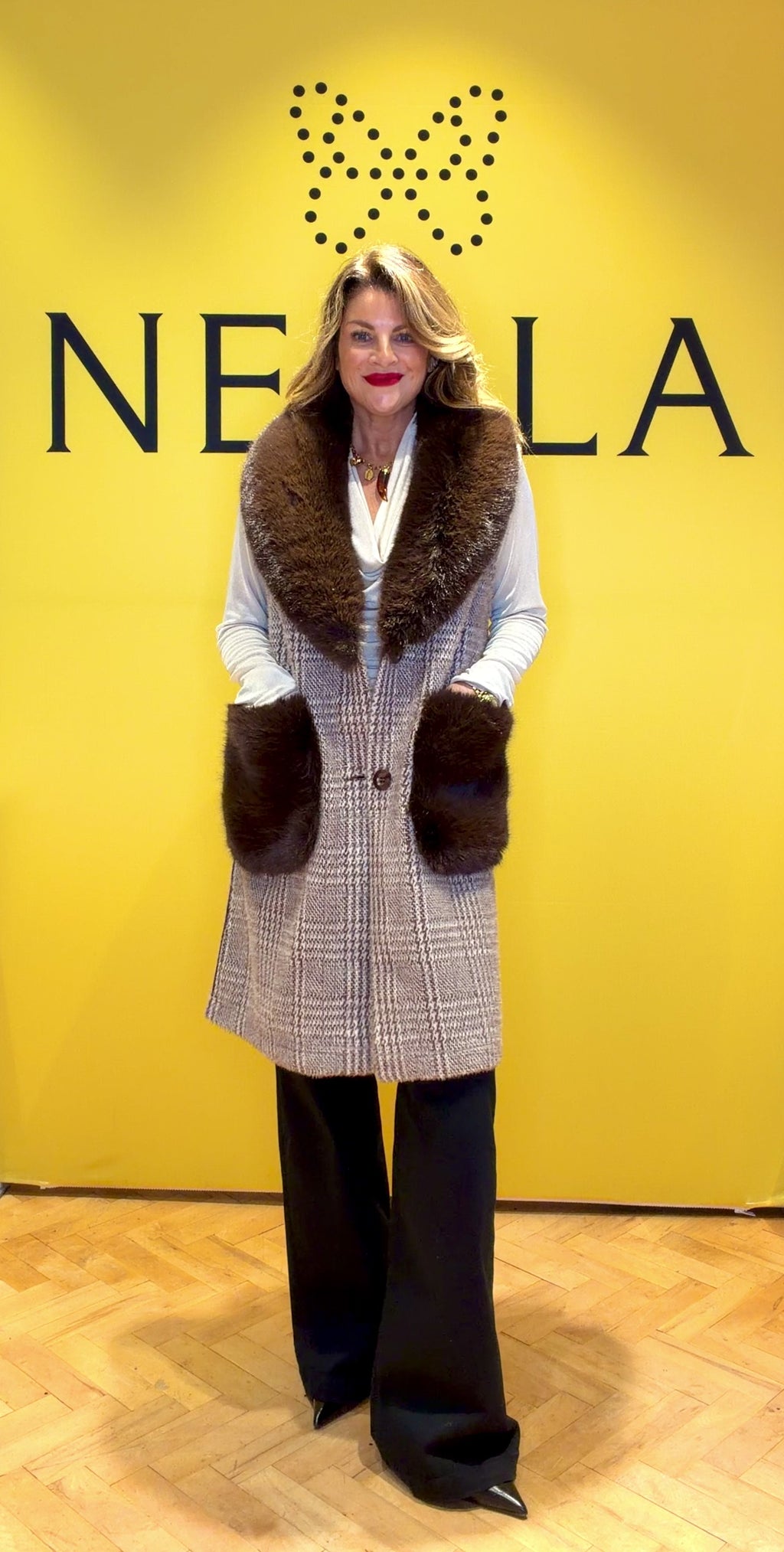 Kendra-Gilet Reversible- Fur Collar