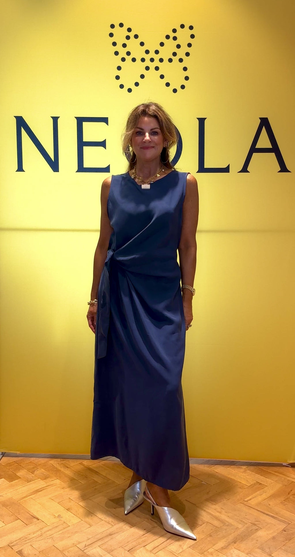 Odette Tie Dress - French Blue