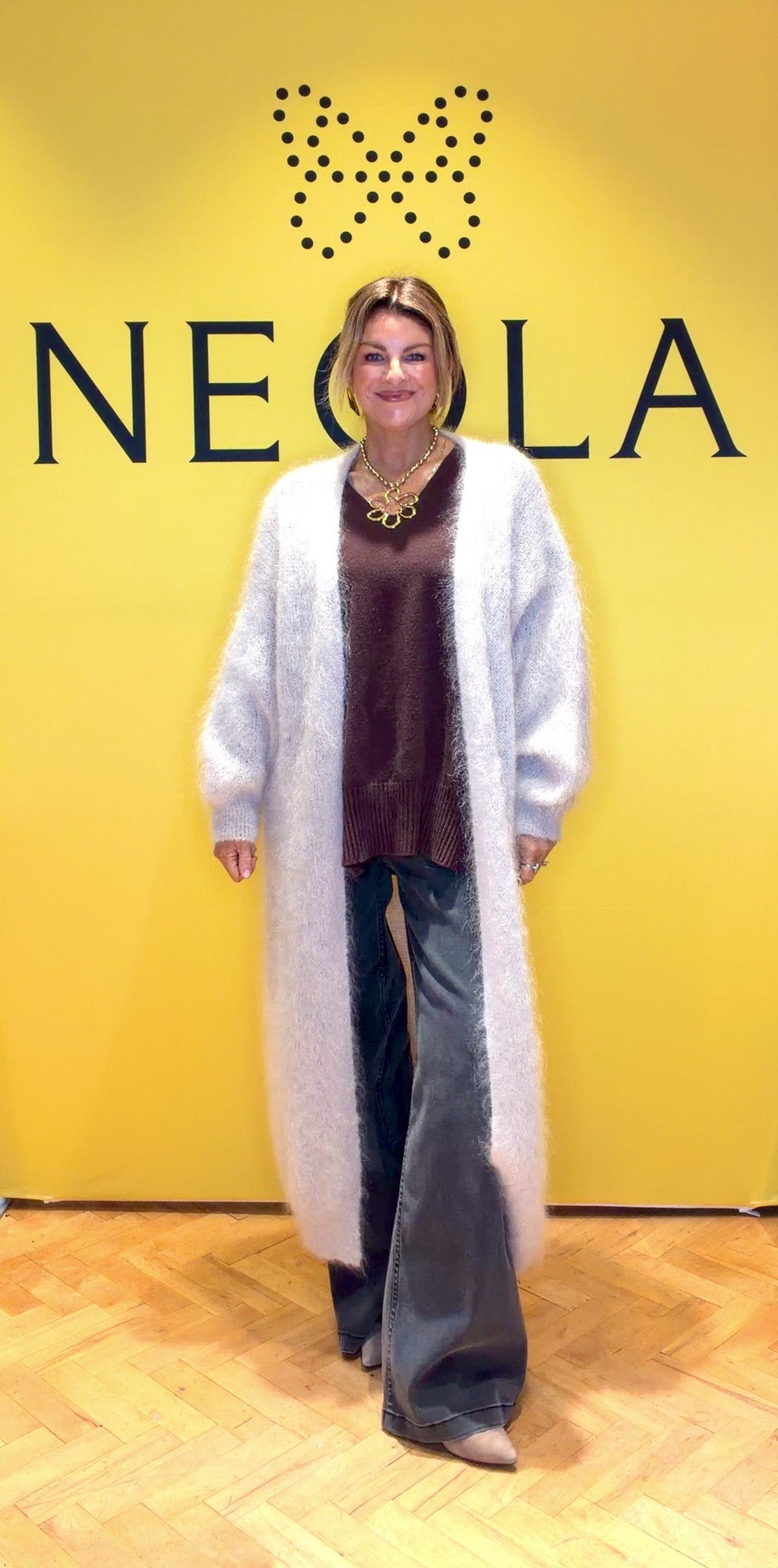 Pippa Long Mohair Cardigan - Cream