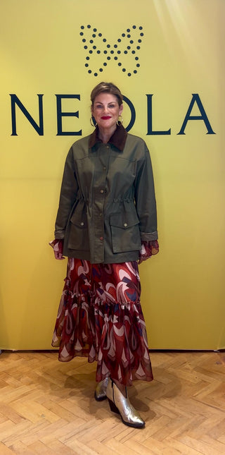 Barb Wax Look Jacket - Army
