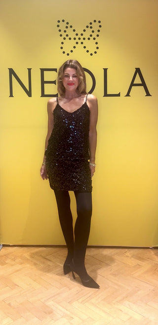 Cleo- Sequin Tank Top- Black