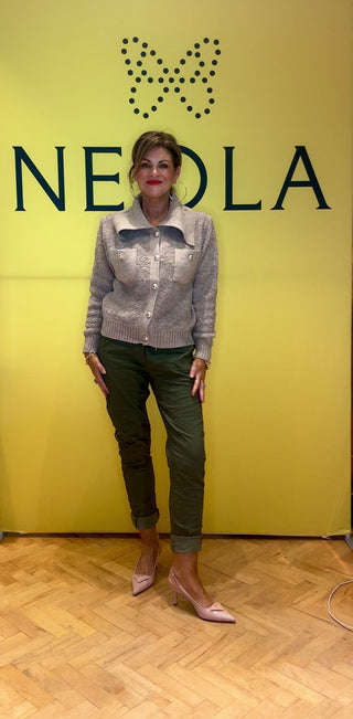 Nadia Knit Coatigan with Collar - Camel