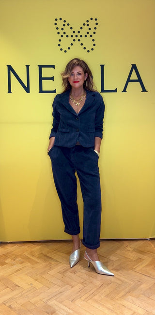Navy cord suit