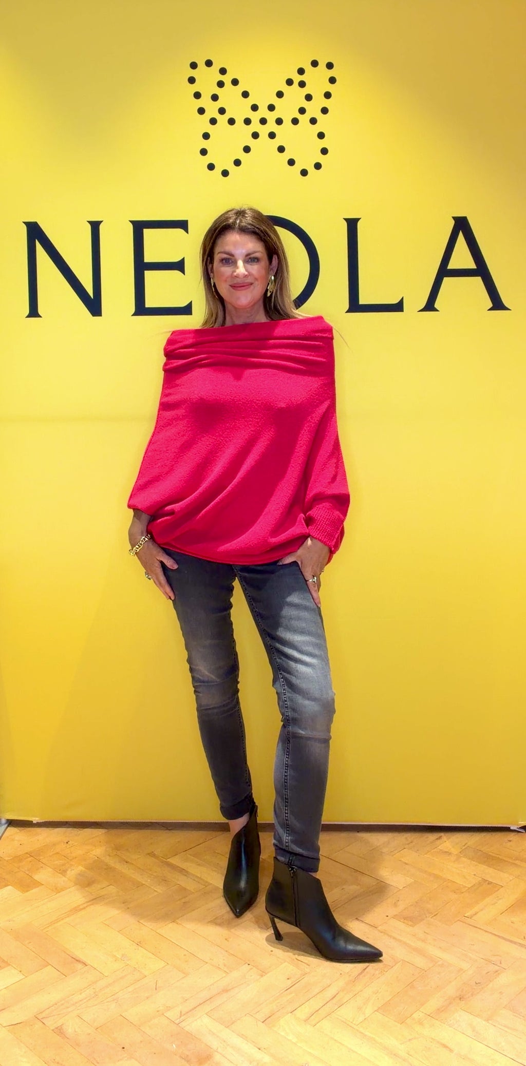 Mariah- Super Soft Multi-Way Knit Cherry