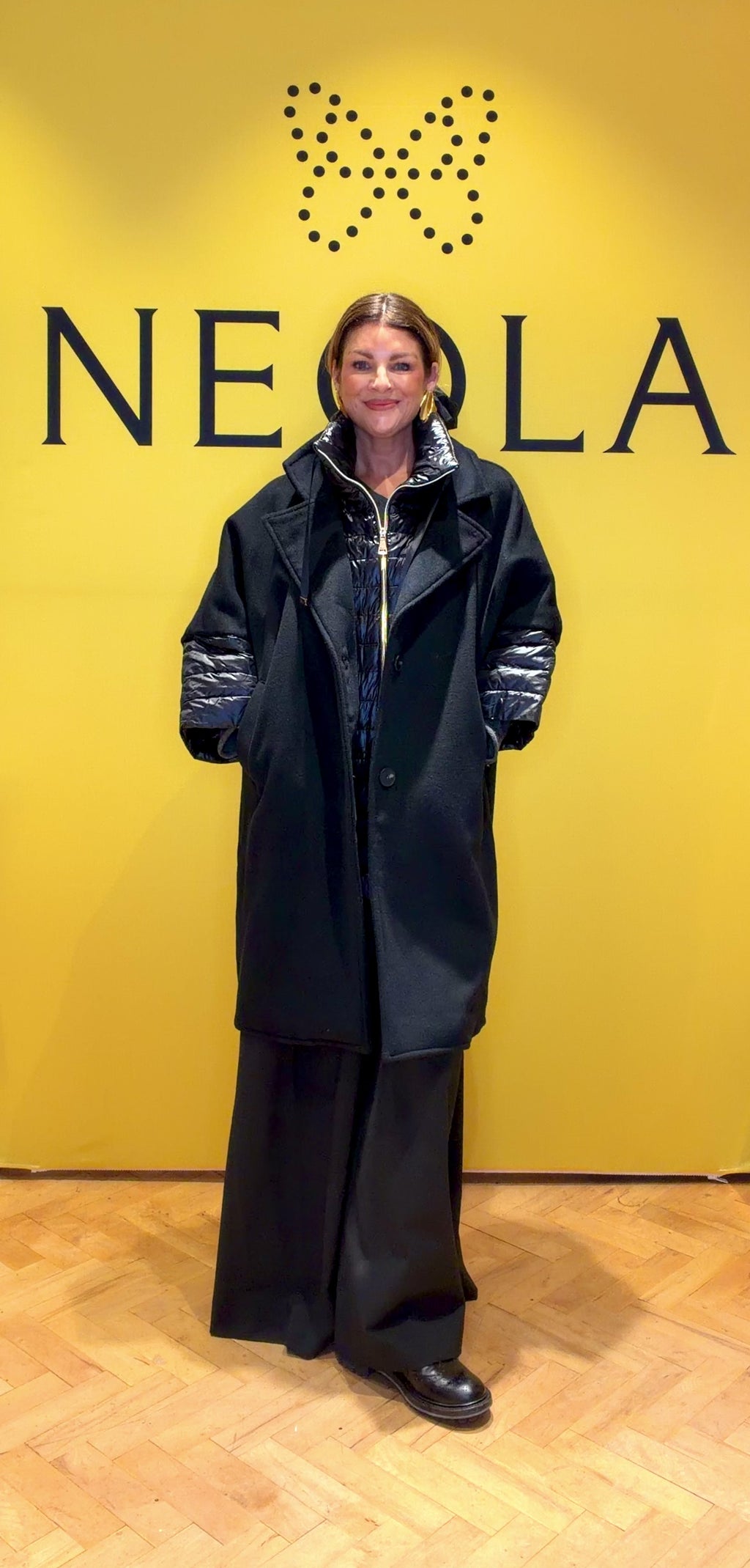 Holly Wool Puffa Coat- Black