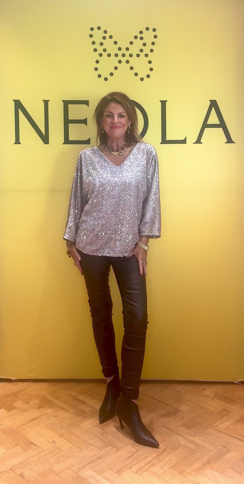 Nova Velvet Sequin Reversible Top - Champagne