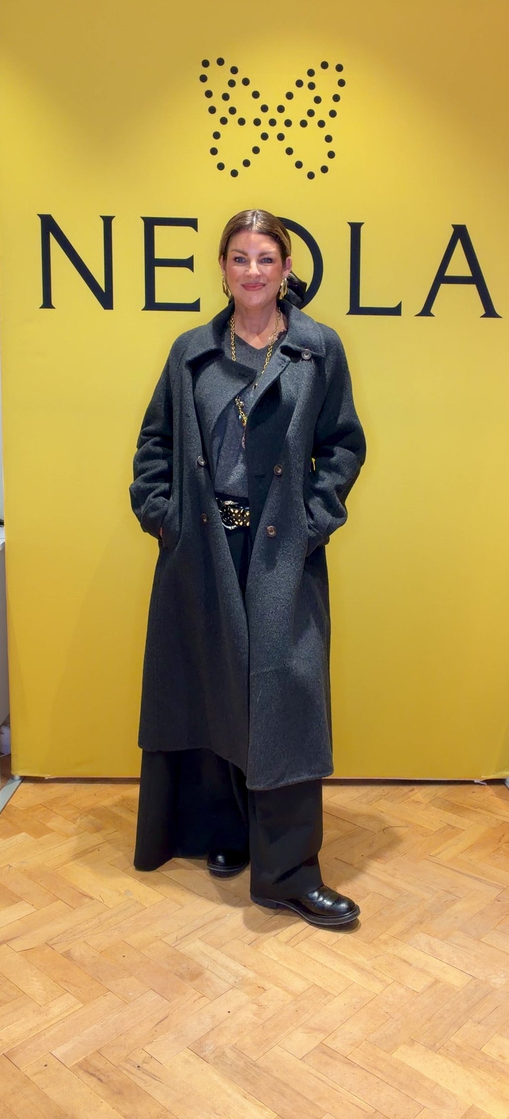 Audrey Wool Coat - Charcoal Grey Black