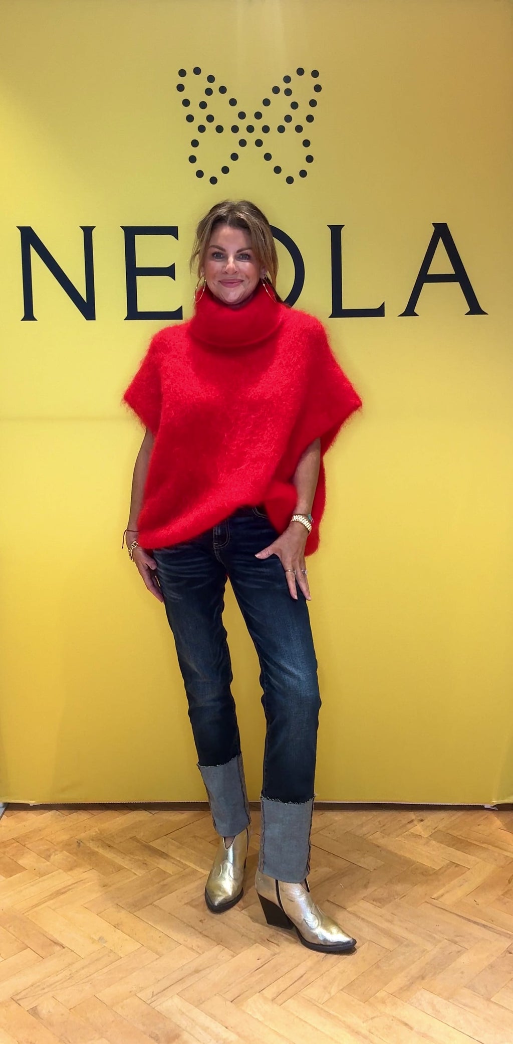 Mohair Oversize Rollneck Knit- Red
