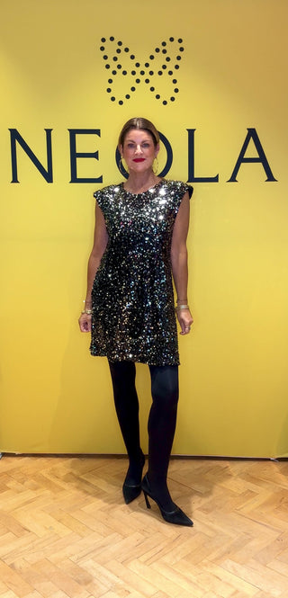 Elena-Metallic Sequin- Dress