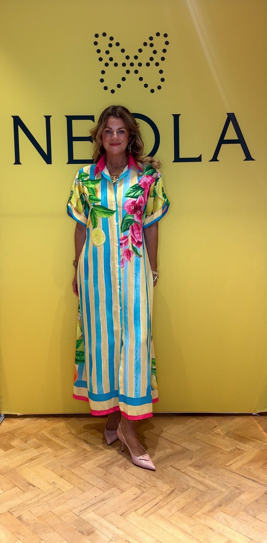 Lollies Print Linen Shirt Dress - Multi