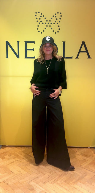 Tina Wide Leg Trousers - Black