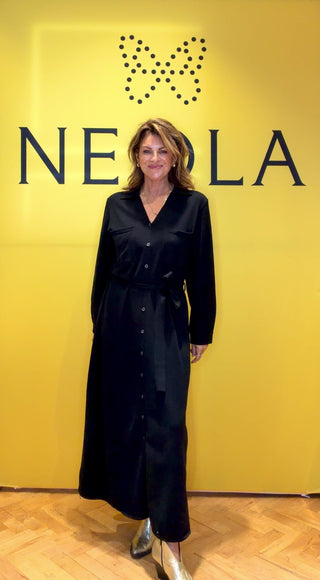 Kiley-Dress- Black-Button up