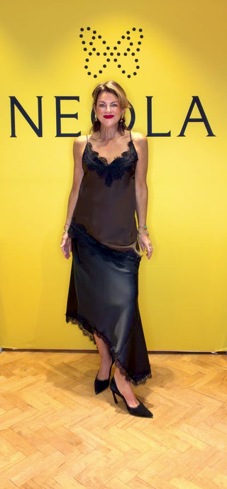 Roz - Asymmetric Satin Cami Chocolate Brown 