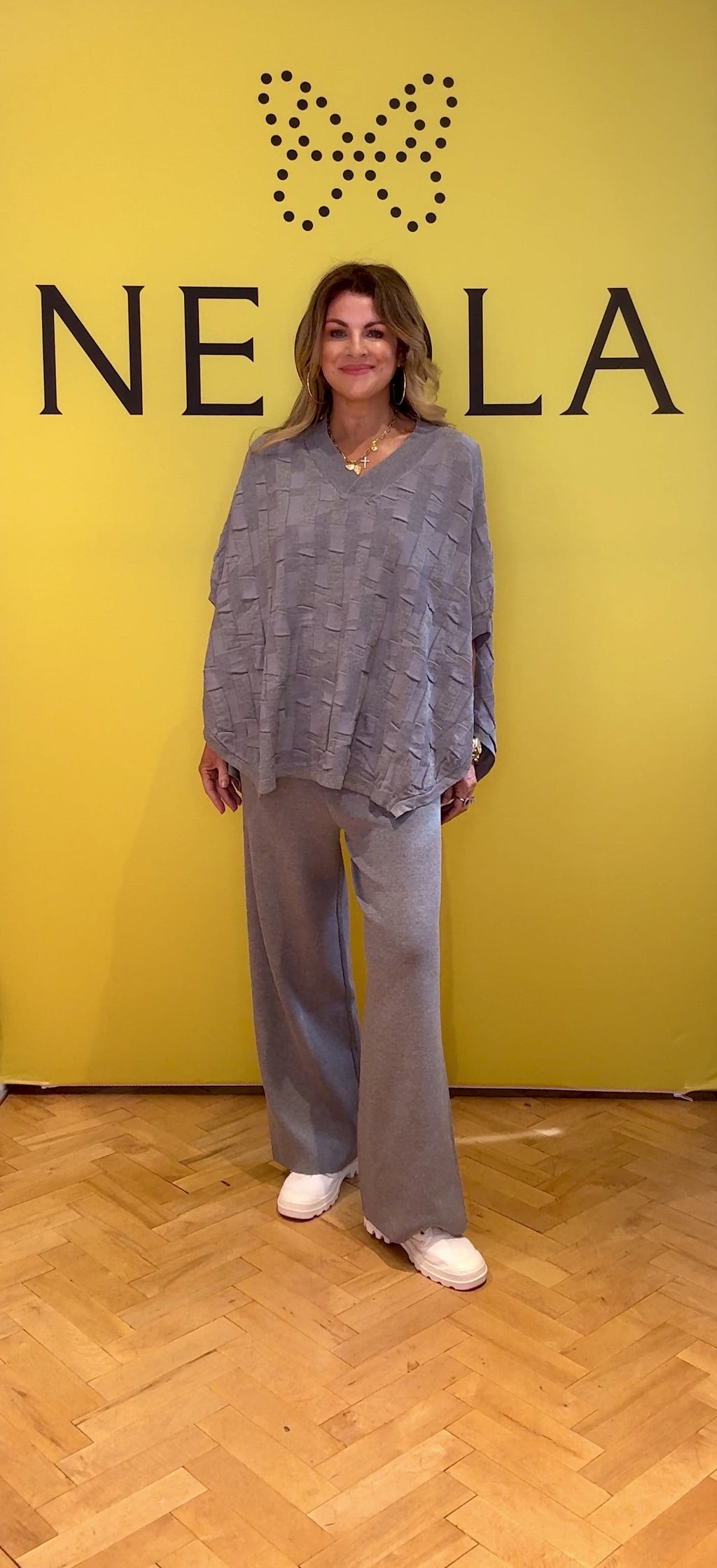 Le Chic 2 Piece Knitted Suit - Grey