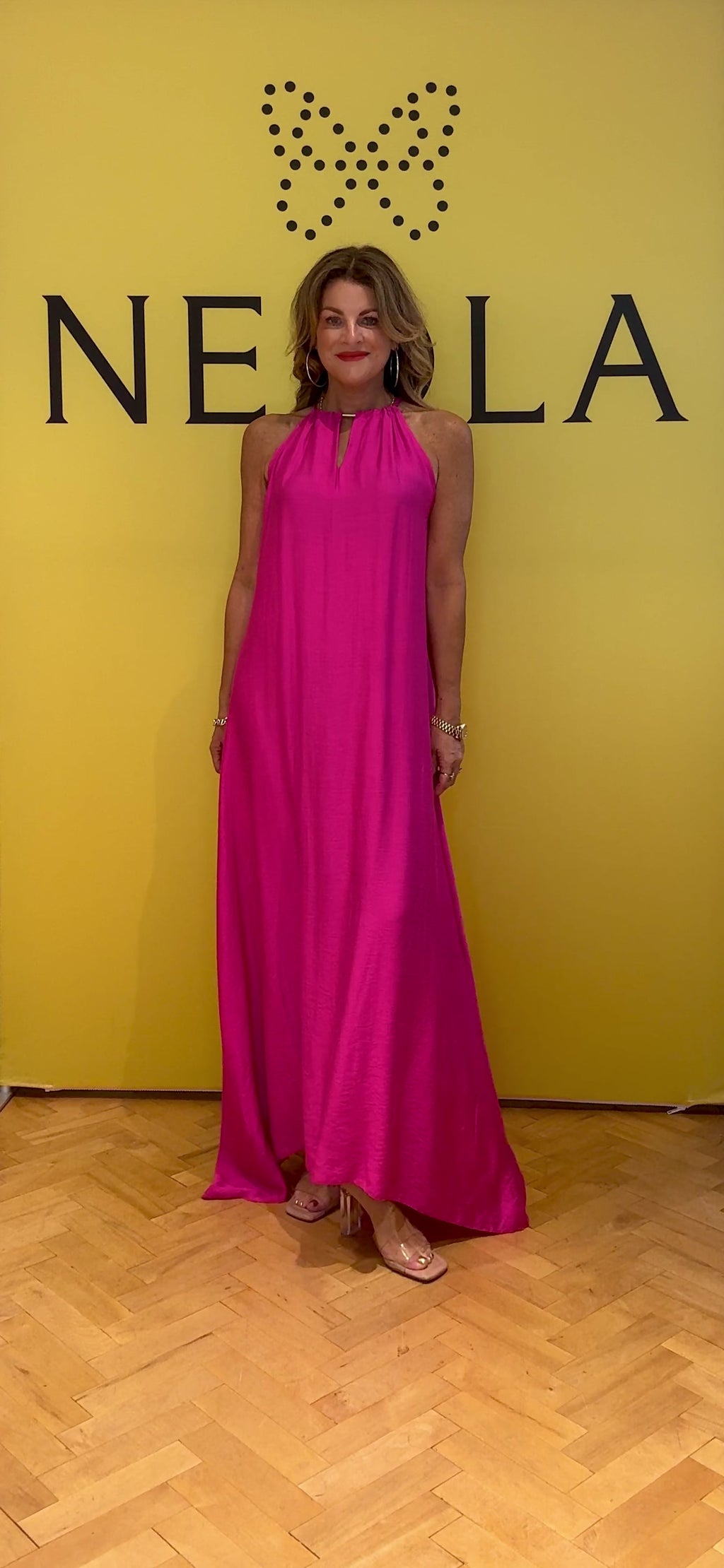 Apple Long Sleeveless Dress - Pink