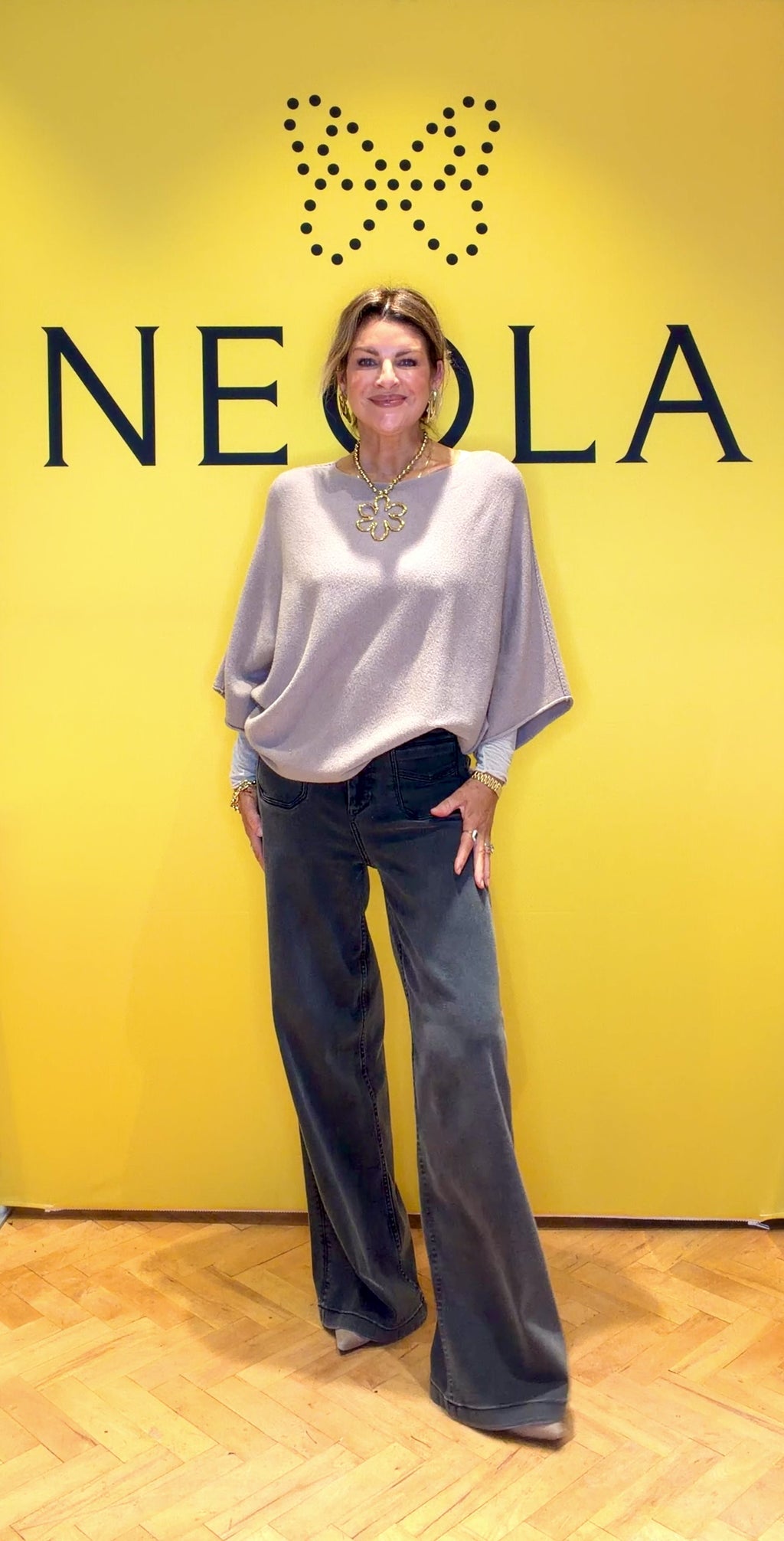 Sophia- Bat Sleeve- Beige