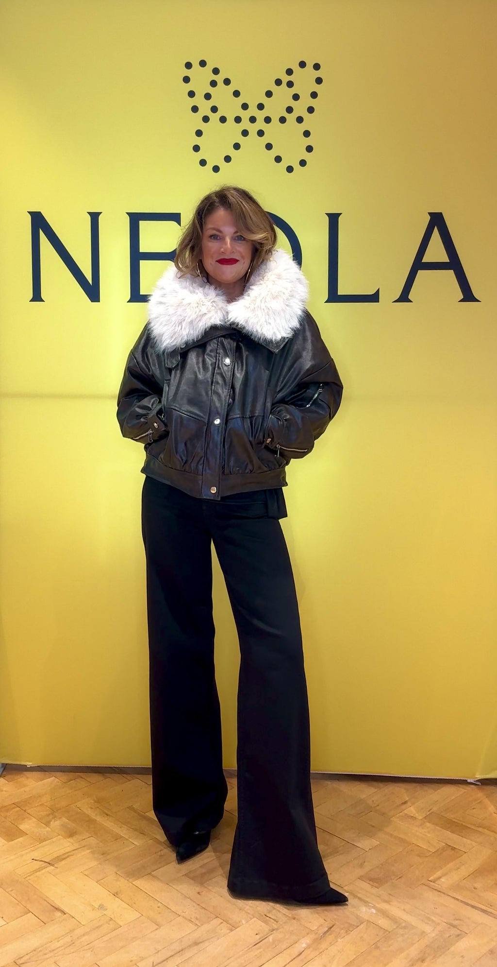 Scarlet Faux Leather Fur Bomber Jacket