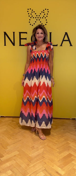 Petale Print Cotton Sun Dress