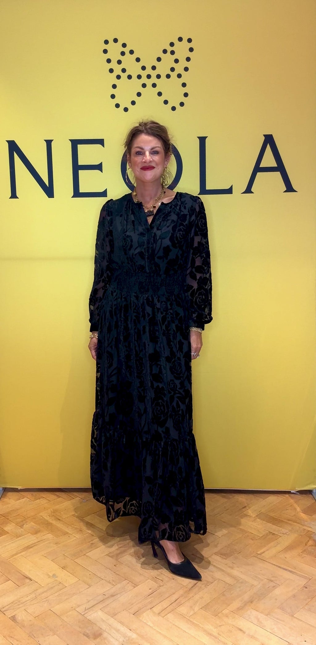 Elona Black Floral Dress