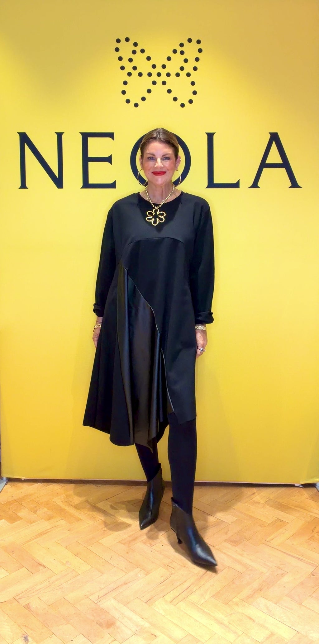 Selene -Dress- Faux Leather Panel