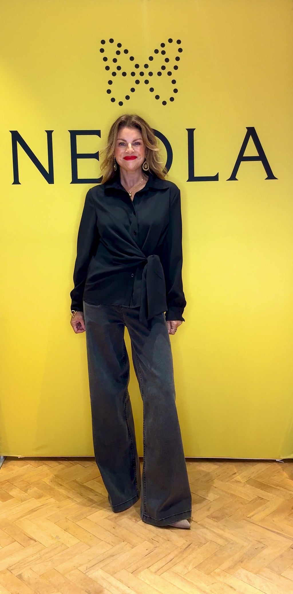 Esme Shirt with Side Tie - Black