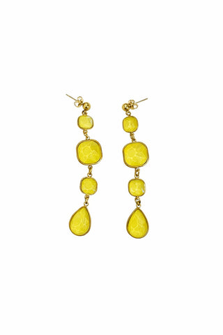 Yellow Drop Gem Earribgs